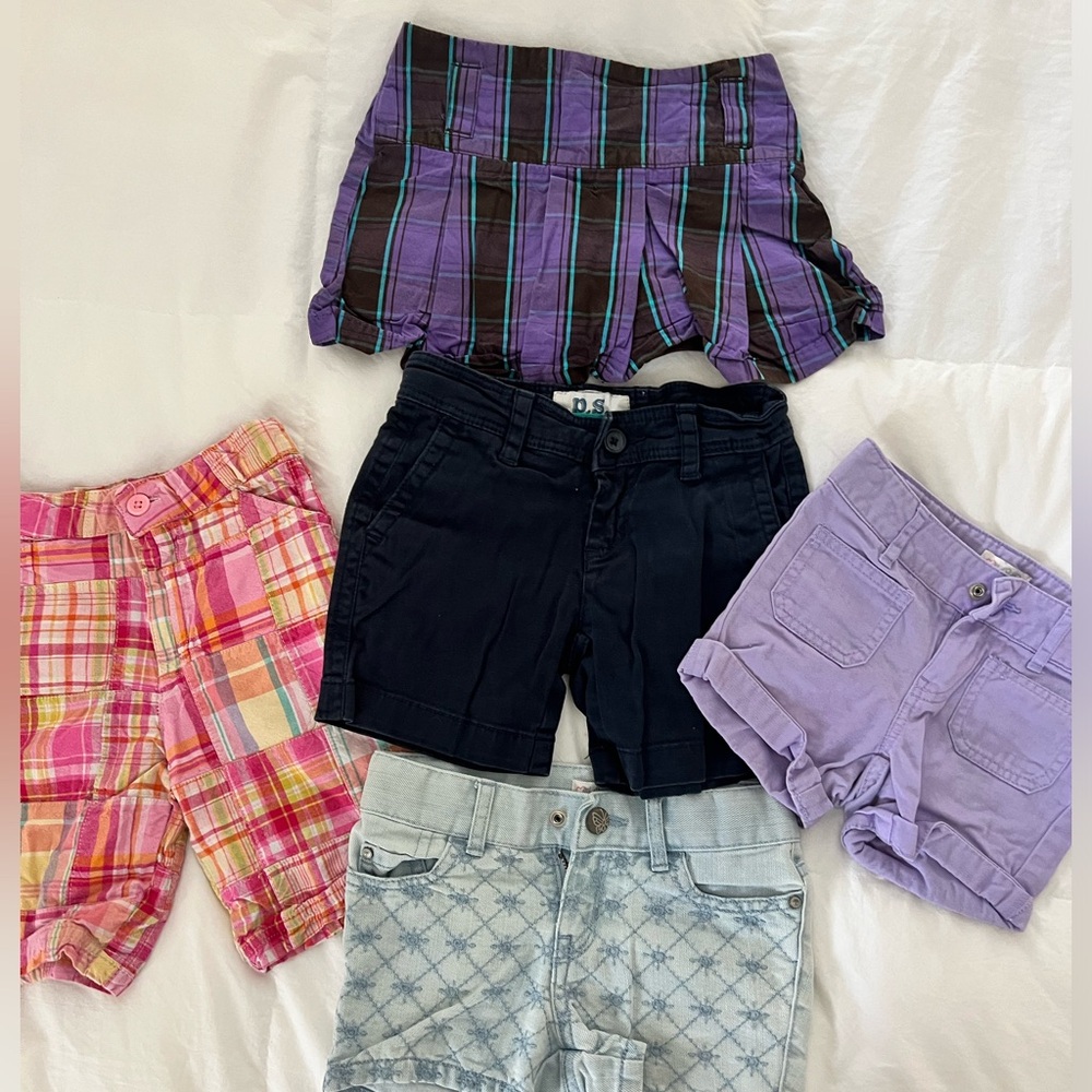Bundle of 5 pair girls shorts all size 4
